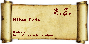 Mikes Edda névjegykártya